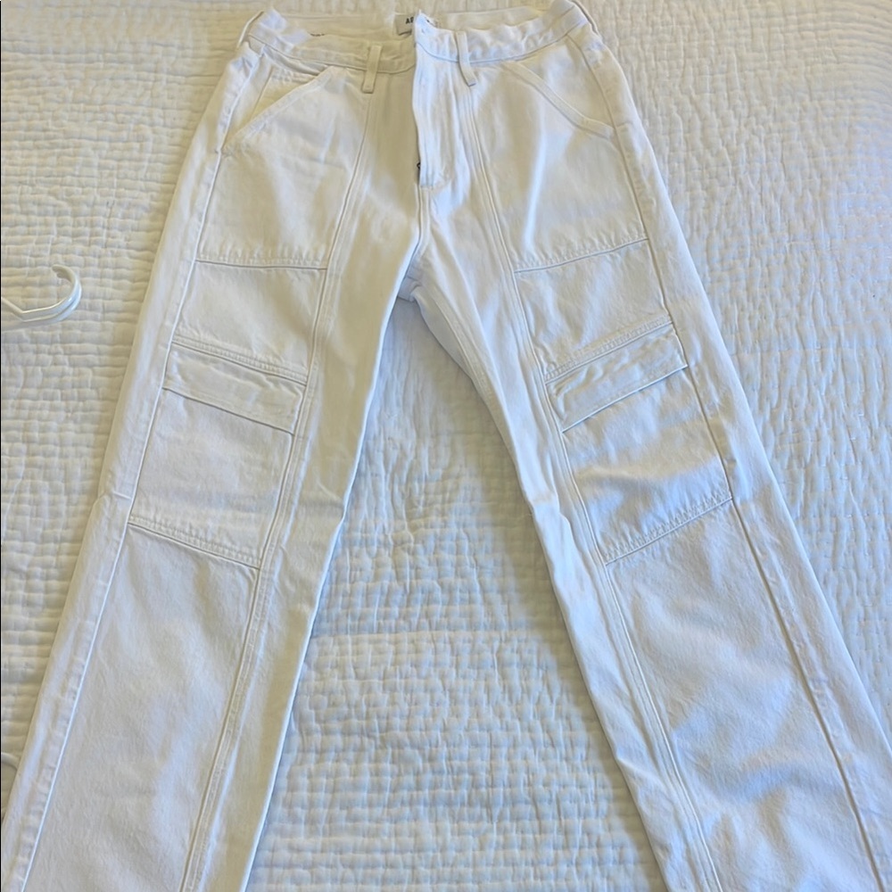 NWOT Agolde White Denim Cargo Pants - Size 27